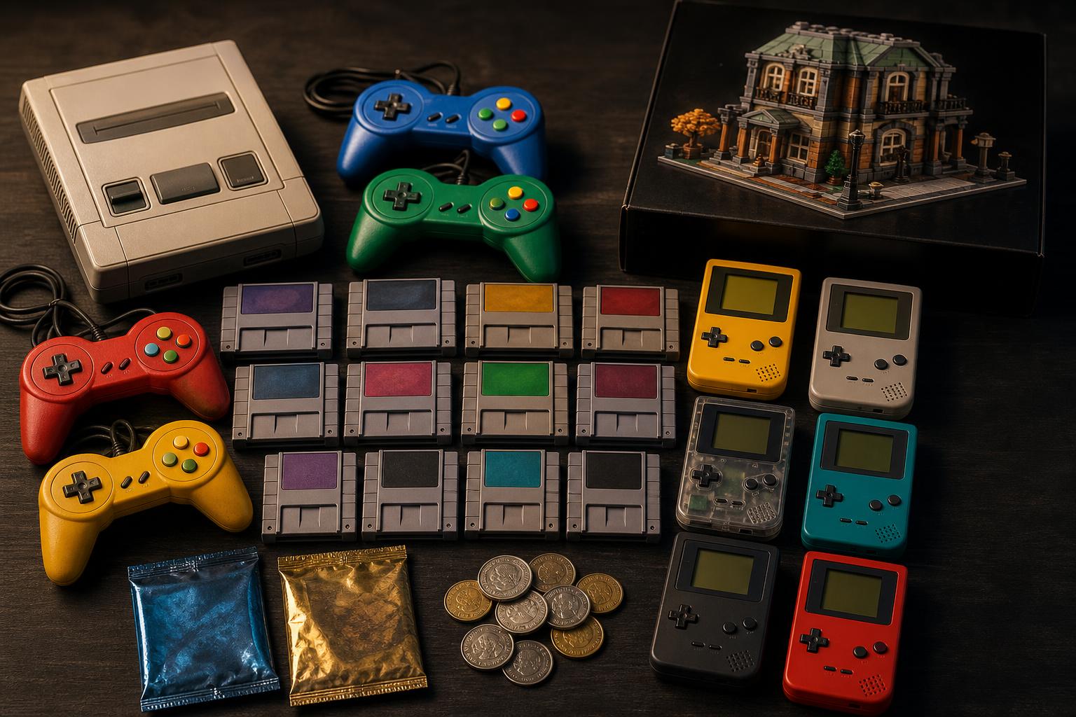 Retro game console, cartridges, handhelds and boxed collectibles